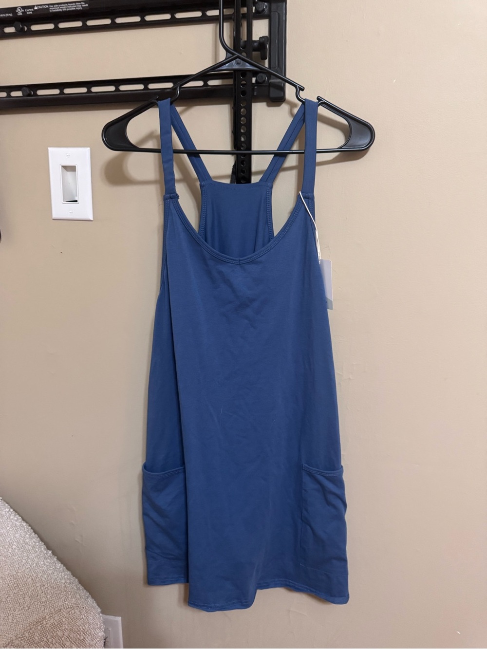 Blue Racerback Pocket Tank Dress